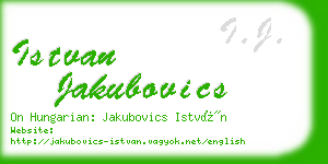 istvan jakubovics business card